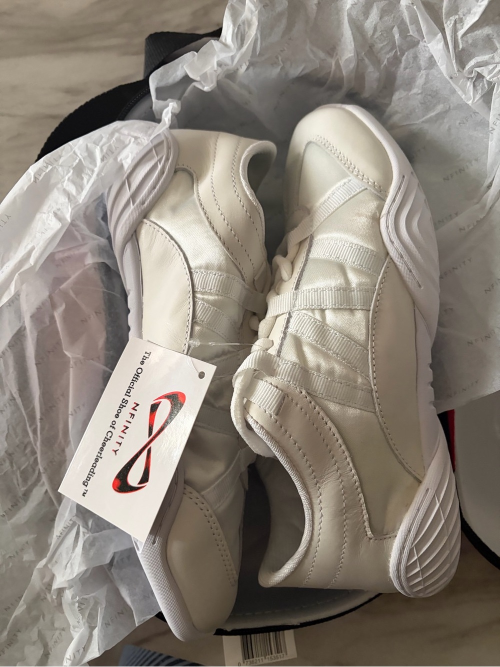 Women’s White Athletic Sneakers - Nfinity cheer shoes